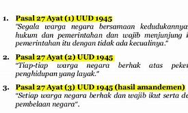 Pasal 27 Ayat (1) Uud Nri Tahun 1945 Berbunyi